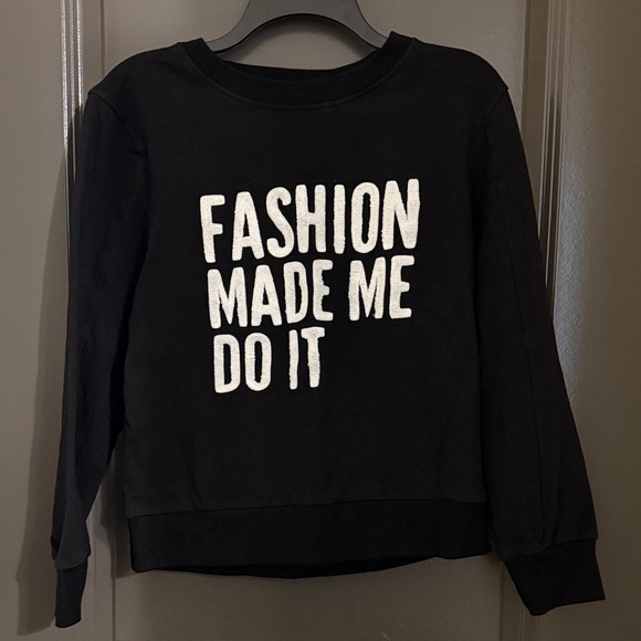 Tops - Black Sweatshirt with White Text